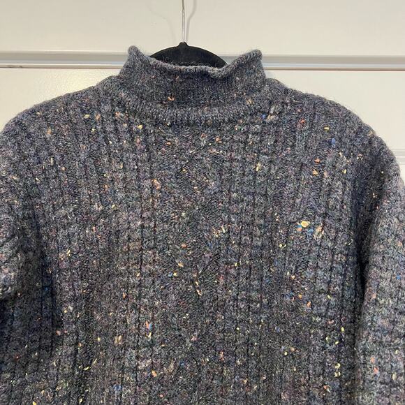 Patrick Malin Donegal Ireland Women's Grey Turtleneck Hand Loomed Ireland Size L - Picture 3 of 7